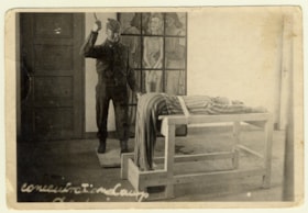 Dachau museum: Mannequins recreating punishement scene at concentration camp
