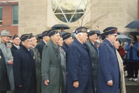 Veterans gathering at a Remembrance Day ceremony at the JCC