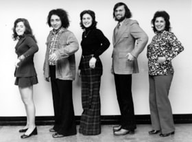 Portrait of 5 members of the Jewish Community Centre Theatre.