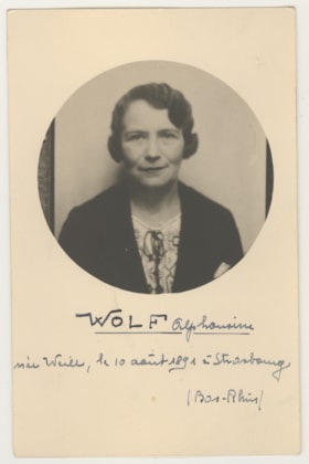 Portrait of Alphonsine Wolf