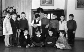 Hillel Academy kindergarten students performing at Hillel Lodge for Purim.
