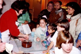 Pam Collecott performing a cooking demonstration at the Ottawa Hadassah Wizo Taste of Chocolate