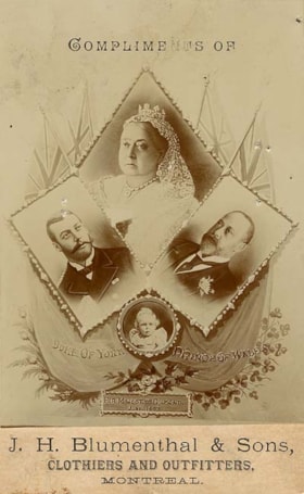 J.H. Blumenthal & Sons Commemorative Card for Queen Victoria's Diamond Jubilee