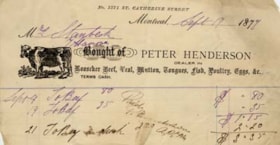 Receipt of Peter Henderson