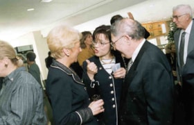 Ambassador David Sultan of Israel and his wife, Adina, talking with Barbara Farber at the Jewish Community Council of Ottawa Annual General Meeting.