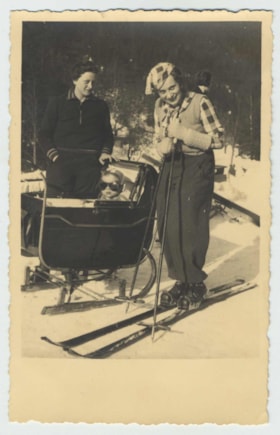 Anka and her son Milan skiing with a nurse