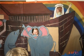 People in a Noah's Ark cut out