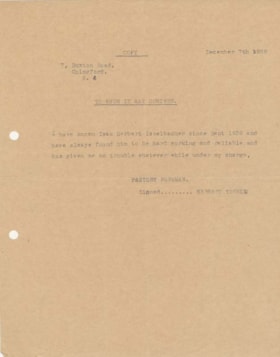 Letter of Reference