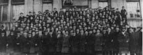 CJC Plenary Assembly, 1st/ Founding delegates group on Baron de Hirsch Institute stairs
