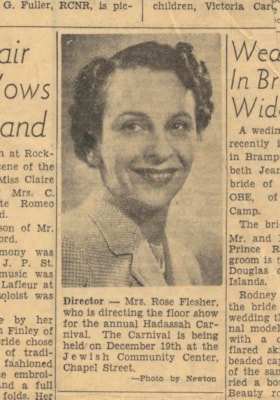 A newspaper photo of Rose Flesher.