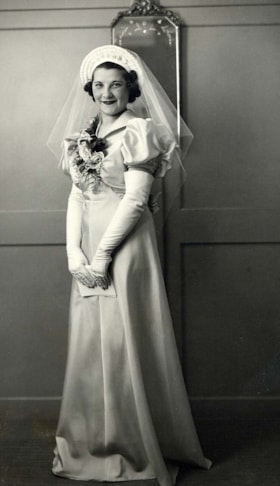 Mrs. Harry Greenberg on her wedding day (neé Miss Betty Roodman).