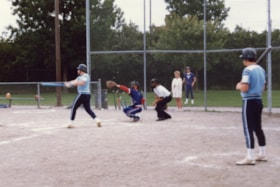 Men playing baseball