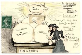 Postcard, "Les fonds du syndicat Dreyfus"
