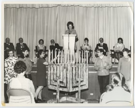 People lighting candles at Yom Atzmaut, 1970