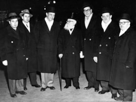 Rabbi Herzog, the Chief Rabbi of Israel arrives in Ottawa at the old railway station on Rideau Street.