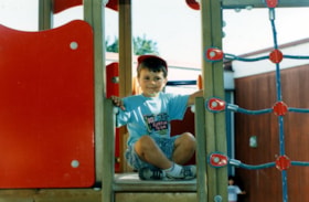 4 photographs of the Jewish Community Centre Day Camp. Photographs include campers and bbq