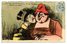 Postcard, "Non, je ne crois pas, tu me troperas encore une fois!..."