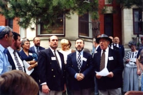 Oseh Shalom at a solidarity rally to protest the unfair imprisonment and convictions of 10 Iranian Jews.