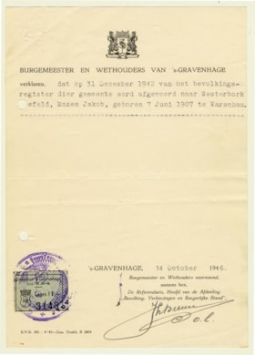 Deportation certificate