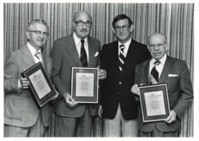 Casey Swedlove, Norman Mirsky, Bernard Shinder and M.K. Levenson at an Ottawa Jewish Community Foundation event.