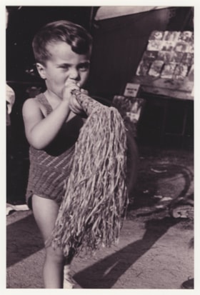 Milan Voticky blowing into a noisemaker