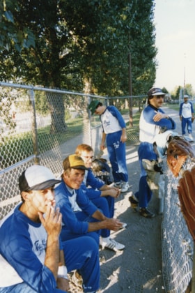 The Ottawa Athletics Club softball team sitting on the bench
