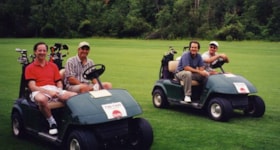 Sol Patrontasch, Dr. Irwin Kreisman, Greg Saunders, and an unidentified individual at the 5th Annual United Jewish Appeal Golf Tournament