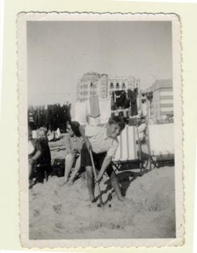 Maurice Shenkier playing on a beach
