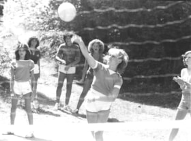Campers at B'nai B'rith summer camp playing volleyball