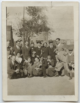 Members of Poale Zion and Zeire Zion outside the Talmud Torah.