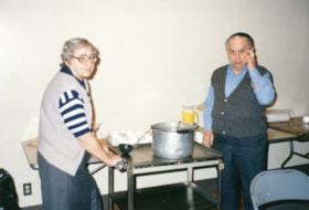 Two unidentified people at a Golden Age Club event
