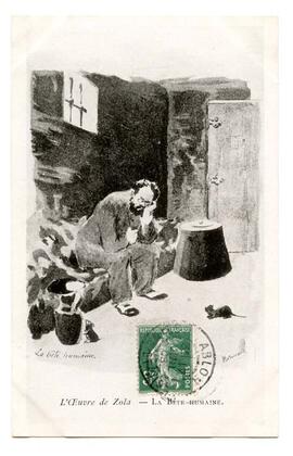 Postcard, "L'Oeuvre de Zola. - Le Bete Humaine"