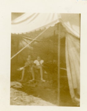 Two people in a tent at B'nai B'rith Camp