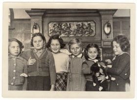 Portrait of six girls including Celinka (Cecile) Zilberbogen