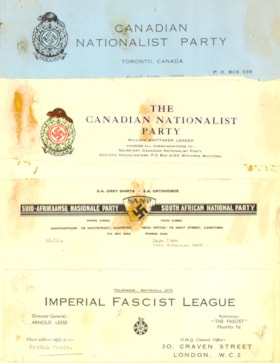 Canadian Nationalist Party - letterheads
