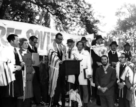 Soviet Jewry Demonstration taking place on Charlotte Street in Ottawa.