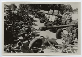 Palestine Liberation Organization (PLO) anti-aircraft guns stored at an Israeli Defense Forces (IDF) installation