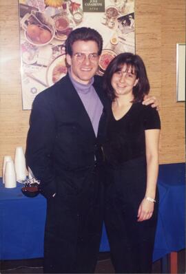 Interior group portrait, Canadian Jewish Congress, Quebec region Young Leadership Committee chairs Robert Presser and Debra Israel.