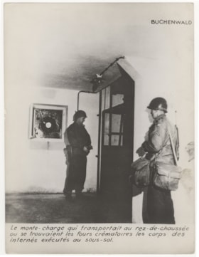Soldiers inspect crematorium installations