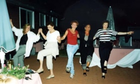 Staff BBQ party including Linda Kerzner and Estelle Backman.