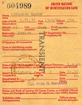 United Nations DP Identification Card