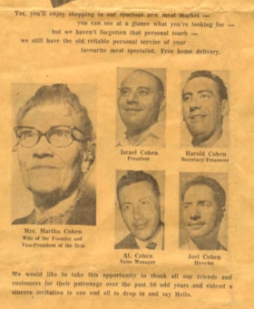 A full page newspaper advert placed in the Ottawa Citizen for Byward Meats LTD
