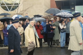 Veterans gathering at a Remembrance Day ceremony at the JCC