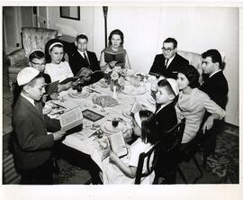 Group portrait, passover, Baron de Hirsch Institute group foster home, Montreal.