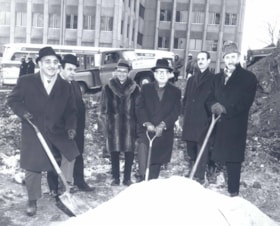 Canadian Jewish Congress National headquarters building (SBH)/ Groundbreaking, Sam BRONFMAN, Saul HAYES, etc.