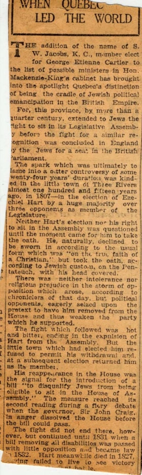 When Quebec Led the World