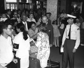 Jewish Immigrants arriving at Dorval airport - Moroccan/ North African women reunited.