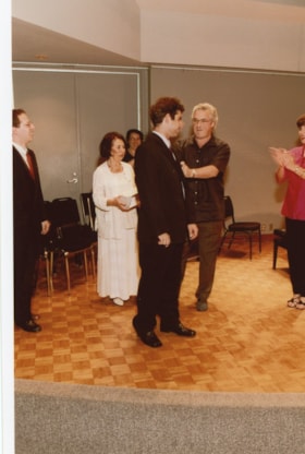 Pinchas Zuckerman with a group of people at an Ottawa Jewish Community Foundation event.