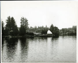 Exterior shot, grounds and lake, Camp Wooden Acres, Montreal.