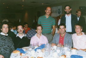 Group of unidentified man at a Jewish Mens Softball League award night